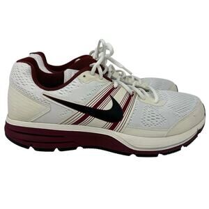 Nike Pegasus Men’s 12.5 White Red Running Shoes Fitsole Cushioned 525147-105